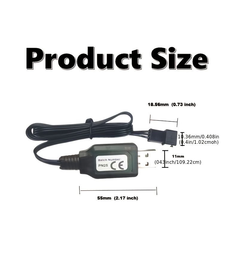 كابل شحن SM3P USB لحزم البطاريات، شاحن بطارية لسيارات RC مع مؤشر LED لألعاب التحكم عن بعد للشاحنات والقوارب - Image 2