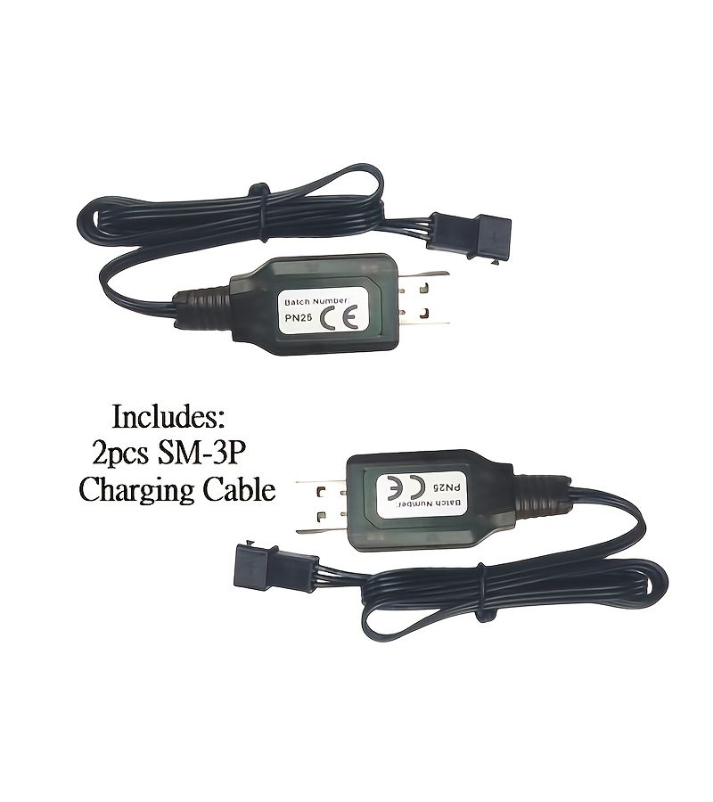 كابل شحن SM3P USB لحزم البطاريات، شاحن بطارية لسيارات RC مع مؤشر LED لألعاب التحكم عن بعد للشاحنات والقوارب - Image 3