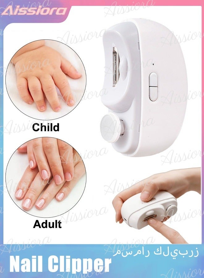 آيسيورا ماكينة قص أظافر كهربائية، 2 في 1 ماكينة قص أظافر أوتوماتيكية للتلميع الكهربائي مع أداة تشذيب خفيفة للأظافر لأدوات العناية بالمسنين والأطفال، ماكينة تشذيب أظافر كهربائية - Image 1