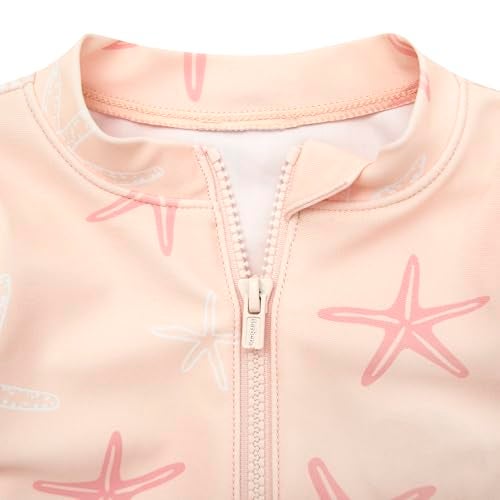 Gerber Baby Girls Toddler Long Sleeve One Piece Rashguard Swimsuit Pink Starfish 36 Months - Image 3