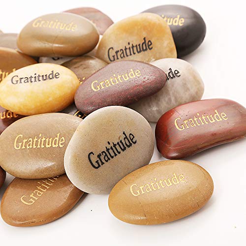 ROCKIMPACT 50PCS Gratitude Gratitude Rocks Bulk Engraved Rocks Inspirational Stones Prayer Gifts Zen Chakra Worry Stones Motivation Encouragement Rocks Wholesale Gratitude Stones, 2"-3" Each - Image 3