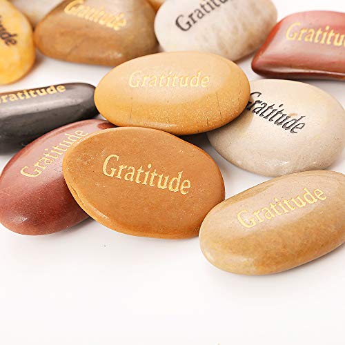 ROCKIMPACT 50PCS Gratitude Gratitude Rocks Bulk Engraved Rocks Inspirational Stones Prayer Gifts Zen Chakra Worry Stones Motivation Encouragement Rocks Wholesale Gratitude Stones, 2"-3" Each - Image 4