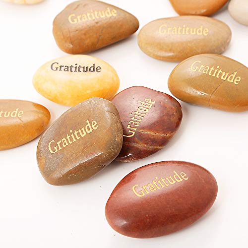 ROCKIMPACT 50PCS Gratitude Gratitude Rocks Bulk Engraved Rocks Inspirational Stones Prayer Gifts Zen Chakra Worry Stones Motivation Encouragement Rocks Wholesale Gratitude Stones, 2"-3" Each - Image 5