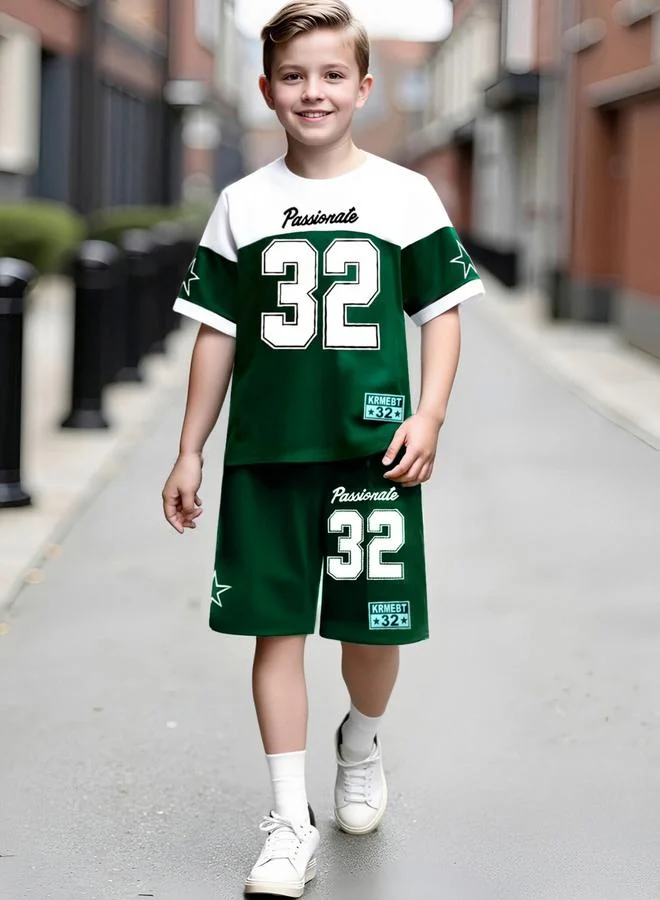 تايك تو مجموعة من شورت وتيشيرت بنمط كتل الألوان