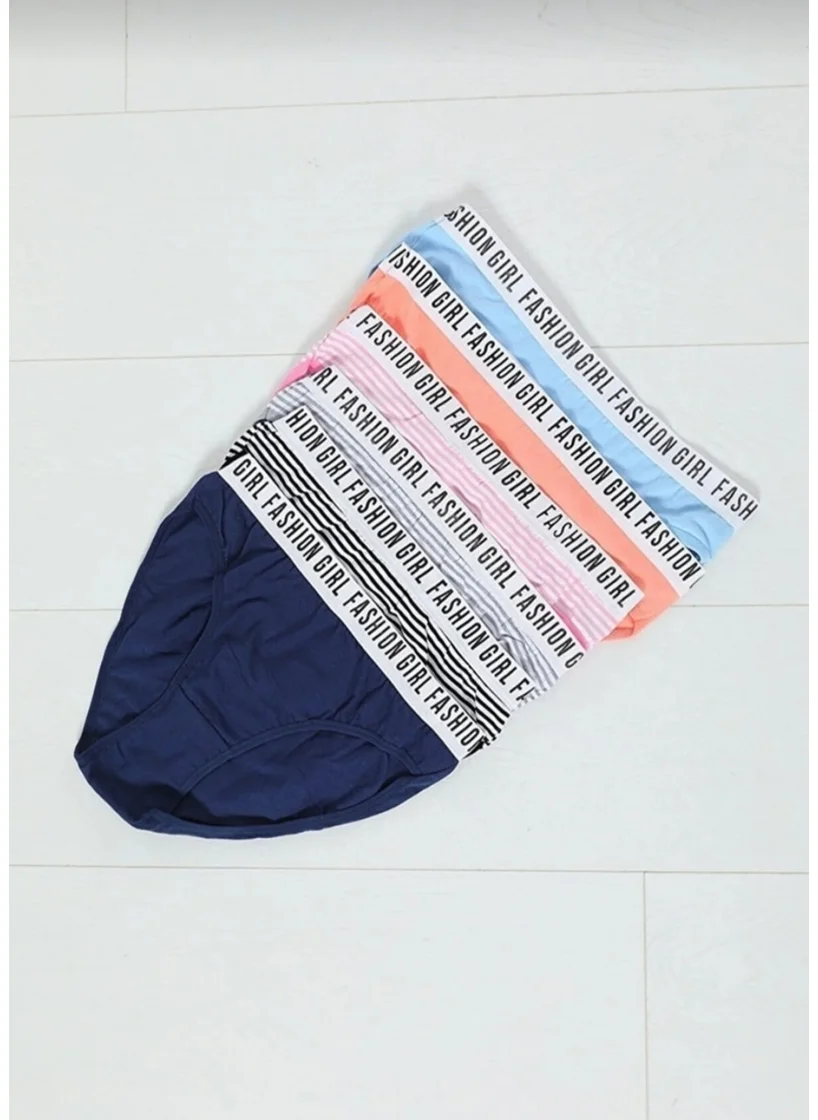 Tutku Combed Comfortable Fit 6-Pack Multicolored Fashion Girl Women's Slip Panties