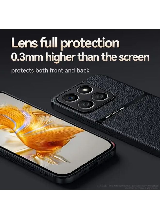 Honor X8b Red Lychee Texture TPU Case with Magnetic Car Mount Anti Scratch Protective Cover - Image 5