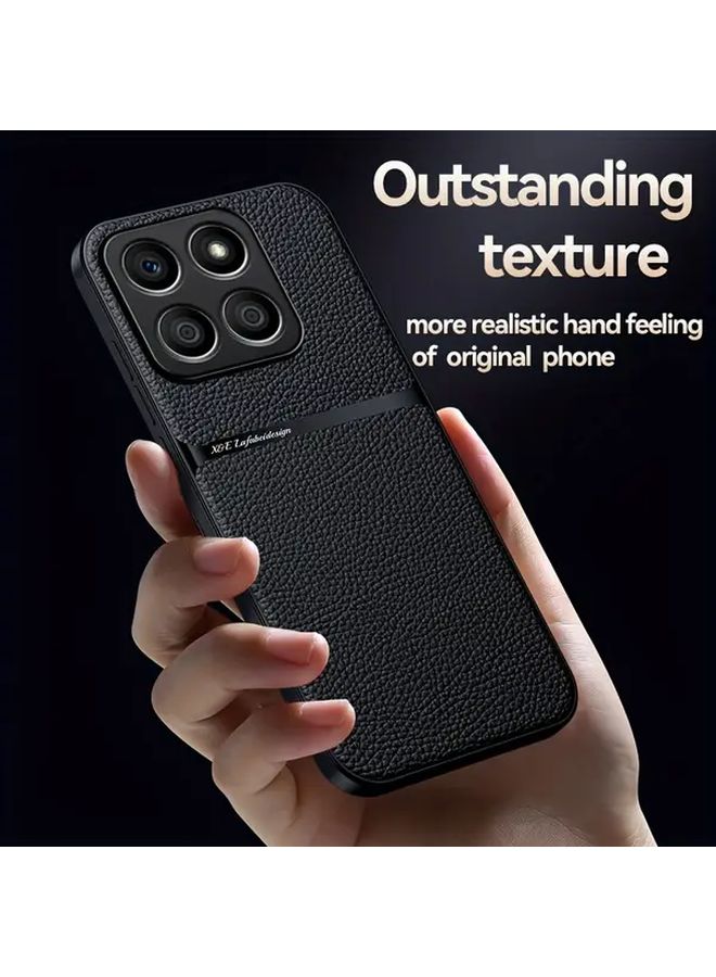 Honor X8b Red Lychee Texture TPU Case with Magnetic Car Mount Anti Scratch Protective Cover - Image 3