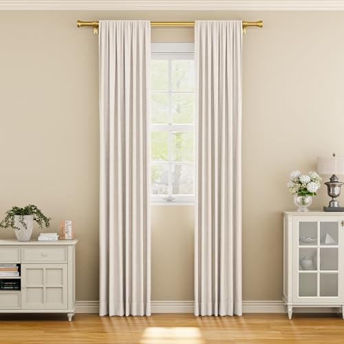 YaFex Curtain Rods 32-58 Inch, Heavy Duty 1 Inch Adjustable Curtain Rod for Windows, Gold Short Window Treatment Rods, Modern Design, Easy Installation - Image 2