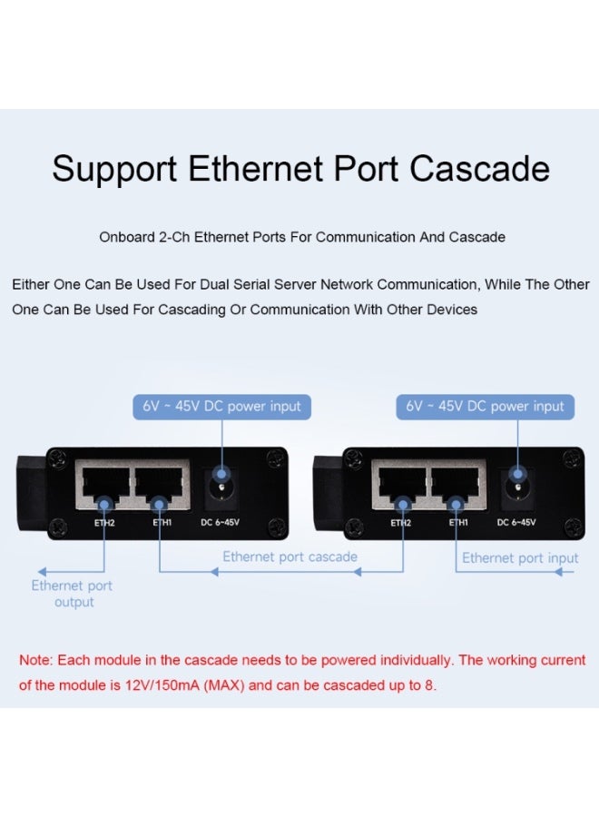Waveshare RS232 RS485 To RJ45 Ethernet Serial Server - RS232 RS485 TO POE ETH (B) - Image 4