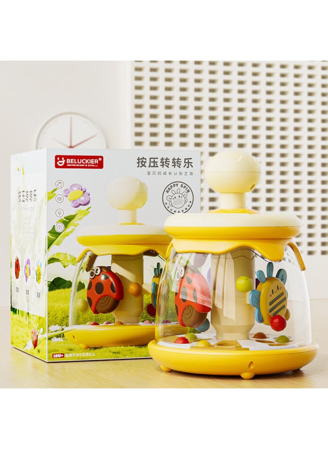 Export Of Baby Toys 0-1 Years Old Early Education Puzzle Baby Press Spin Jump Ball Spin Music-Color:Yellow English Color Box  - Image 1