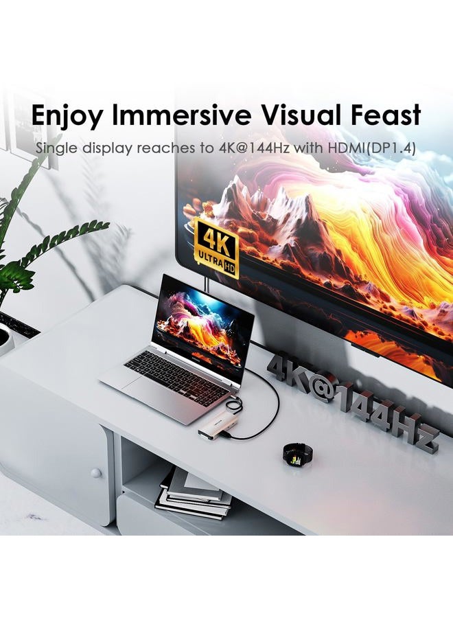 WAVLINK USB-C Hub, WAVLINK 10Gbps USB-C Hub with M.2 PCIe/SATA SSD Port, HDMI, 100-W-PD, USB-A&C 3.2/2.0, SD&TF Compatible with MacBook/Chromebook/Dell/HP/Lenovo - Image 3