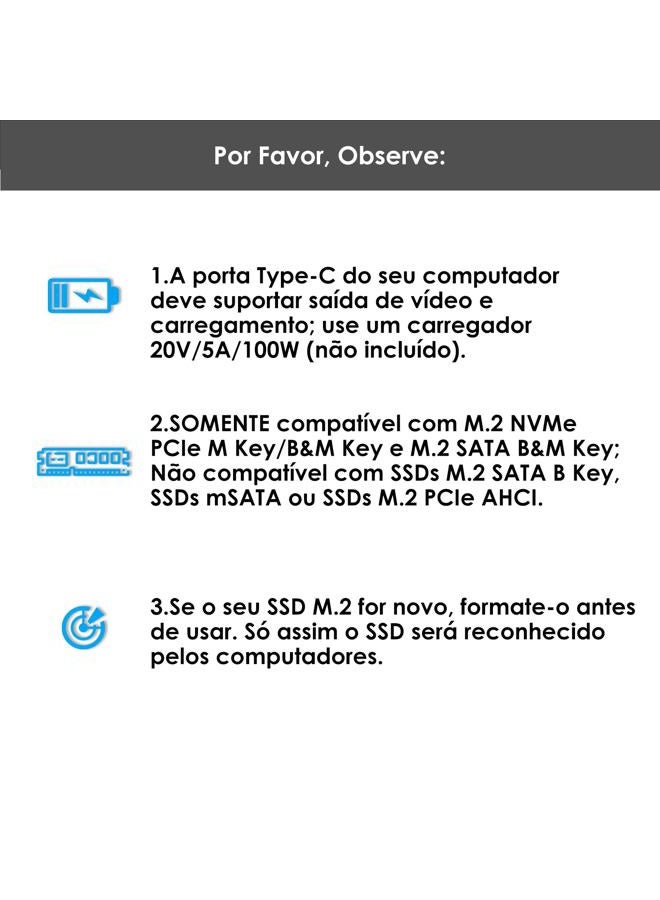 WAVLINK USB-C Hub, WAVLINK 10Gbps USB-C Hub with M.2 PCIe/SATA SSD Port, HDMI, 100-W-PD, USB-A&C 3.2/2.0, SD&TF Compatible with MacBook/Chromebook/Dell/HP/Lenovo - Image 5