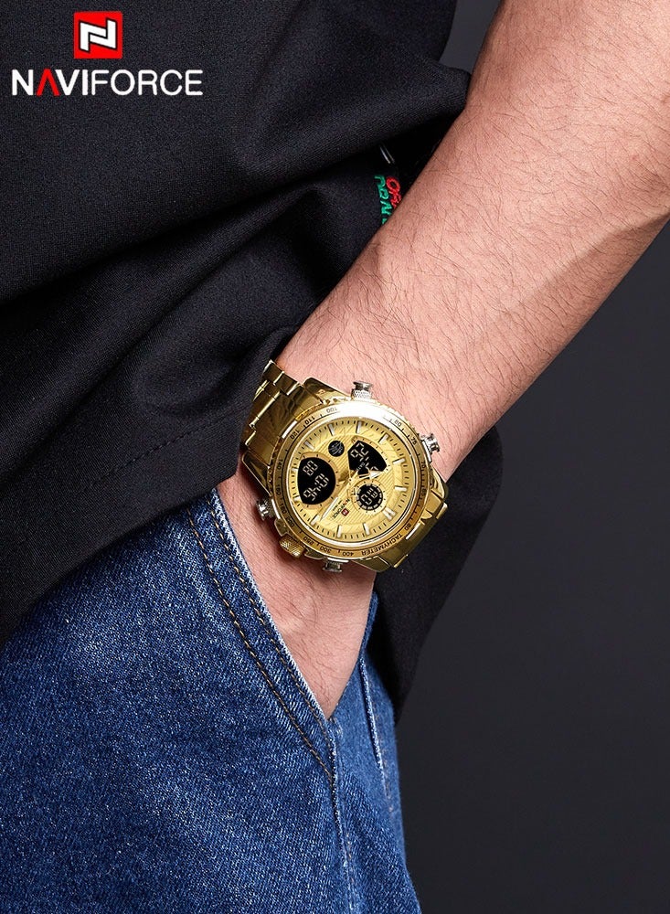 نافيفورس Naviforce أزياء الرجال ووتش العلامة التجارية الفاخرة الرجال الرياضة ووتش توقيت كوارتز ووتش العسكرية للماء الصلب الفرقة على مدار الساعة - Image 5