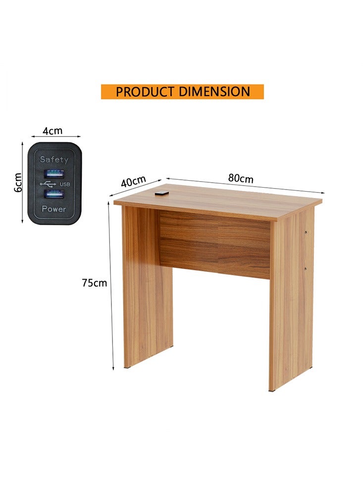 Mahmayi Mahmayi Modern Study Table with BS02 Desktop Socket with USB A/C Port, Modern Executive Desk for Office, Home, Schools, Laptop, Computer Workstation Table- Natural Dijon Walnut - Image 2