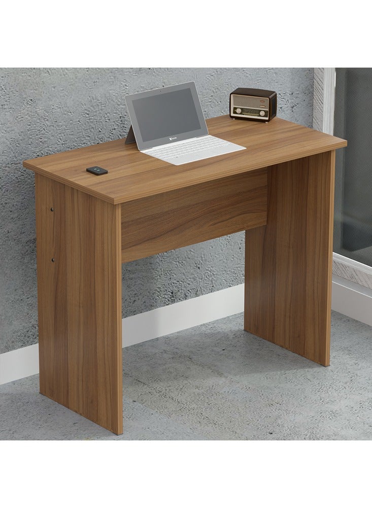 Mahmayi Mahmayi Modern Study Table with BS02 Desktop Socket with USB A/C Port, Modern Executive Desk for Office, Home, Schools, Laptop, Computer Workstation Table- Natural Dijon Walnut - Image 4