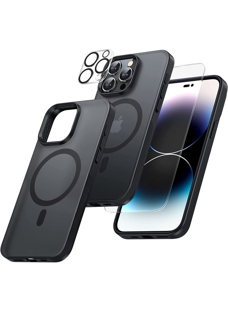Generic - Magnetic for iPhone 15 Pro 6.1’’ Case, [Compatible with MagSafe],[Anti-Yellowing][2 Pcs Glass Screen Protectors+2 Pcs Camera Lens Protectors] Slim Thin Shockproof Phone Case - Image 1