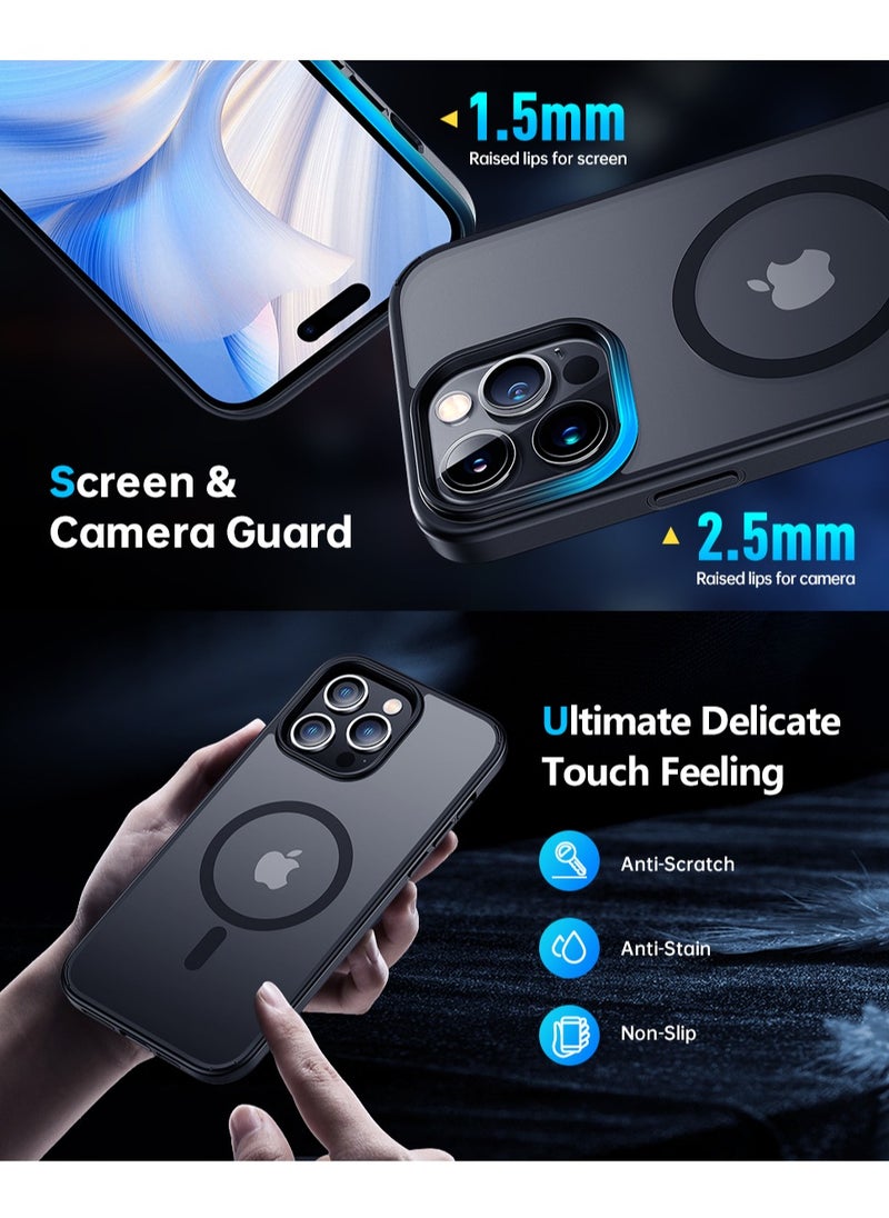 Generic - Magnetic for iPhone 15 Pro 6.1’’ Case, [Compatible with MagSafe],[Anti-Yellowing][2 Pcs Glass Screen Protectors+2 Pcs Camera Lens Protectors] Slim Thin Shockproof Phone Case - Image 1
