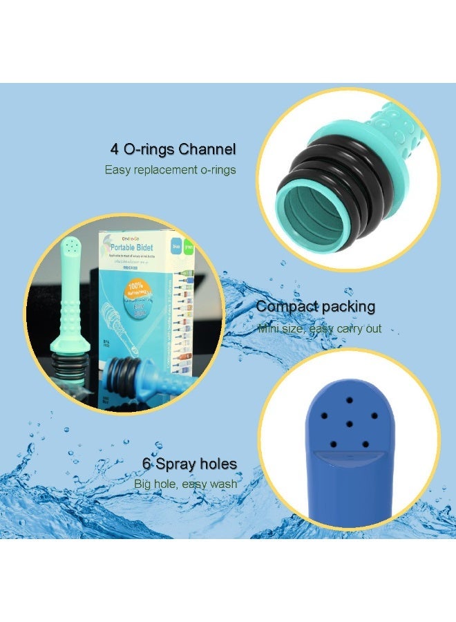 2PCS Portable Bathroom Bidet, Travel Bidet Bottle Nozzle with Sealing Rings, Universal Bottle Bidet for 21-25mm Bottle Necks, Personal Hygiene Sprayer for Toilet Camping Hiking Outdoor Use - Image 5
