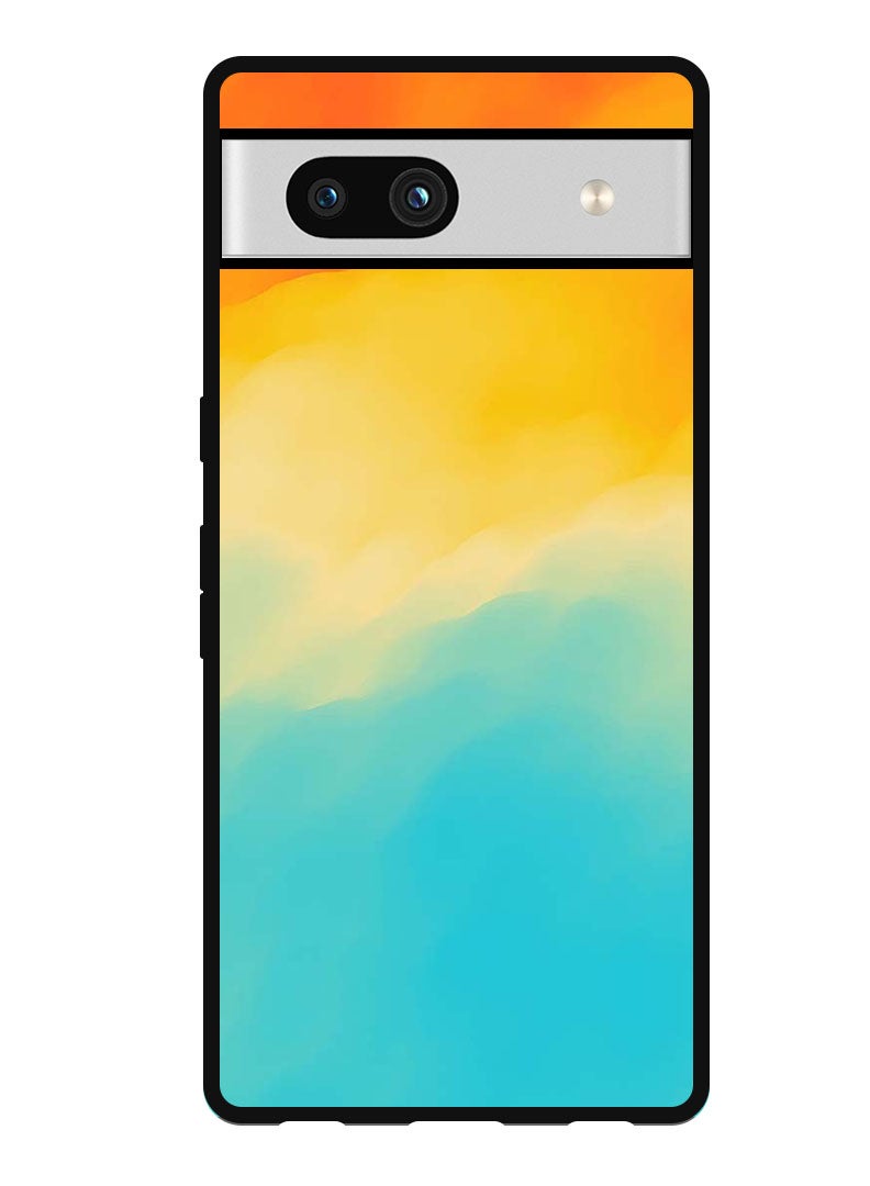 Theodor Protective Case Anti Scratch Shock Proof Bumper Cover For Google Pixel 7a Shades Of Orange Yellow Blue - Image 1