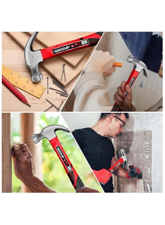 وايزأب مطرقة WISEUP المصنوعة من الفولاذ الكربوني والموفرة للعمالة بمقبض من الألياف الزجاجية ومقاومة للصدأ وأدوات يدوية متينة سعة 120 أونصة - Image 5