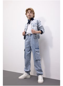 DeFacto Boy Cargo Jogger Denim Trousers  - Image 2