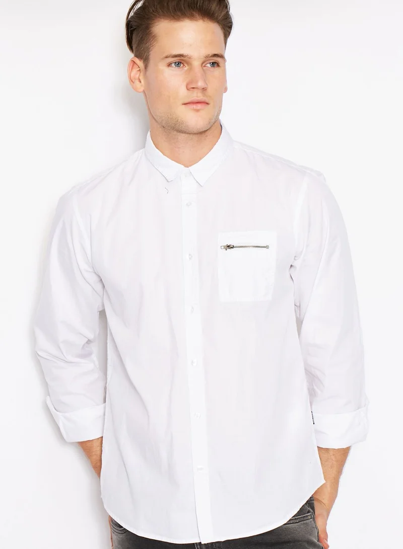 BRAVE SOUL Camus Zip Detailed Shirt