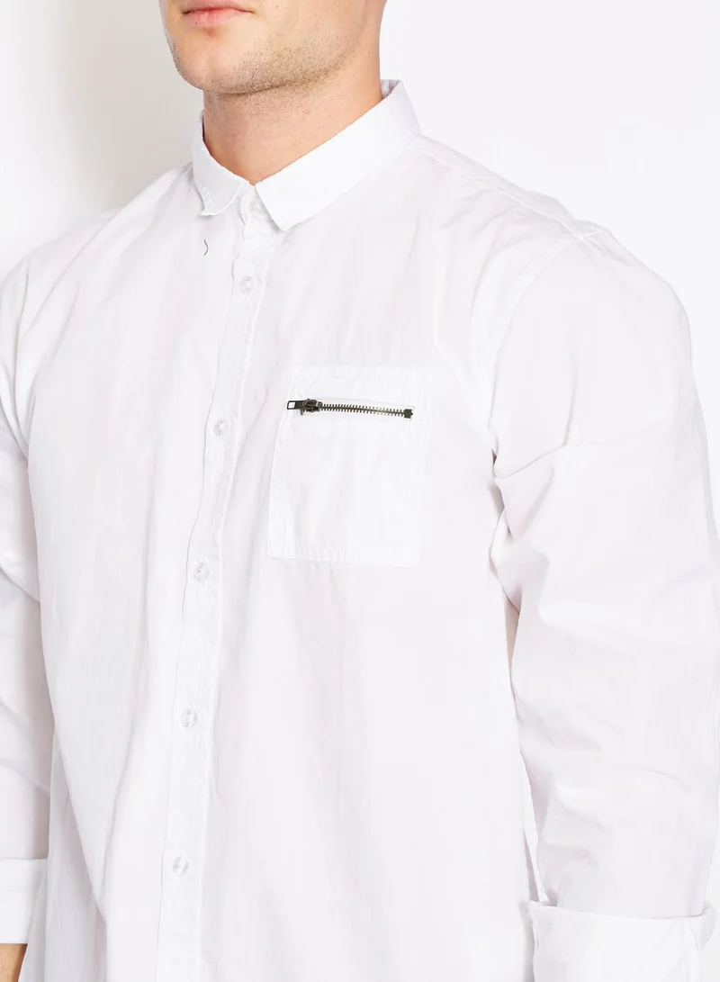 BRAVE SOUL Camus Zip Detailed Shirt