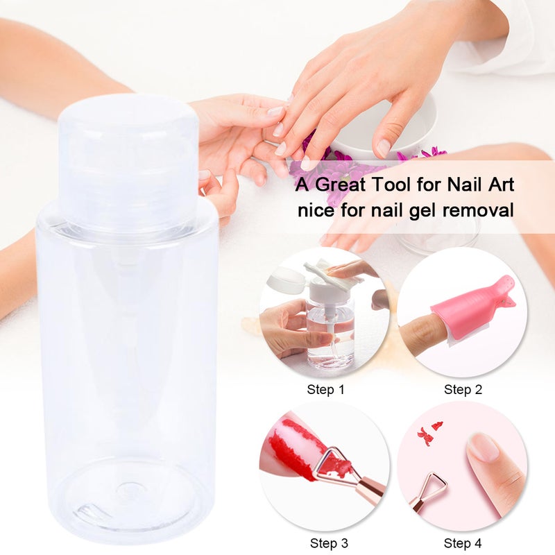 300ml Nail Polish Remover Pump Liquid Dispensers Empty Plastic Bottle Make Up Cosmetic Transparent Refillable Container Nail Tools - Image 2