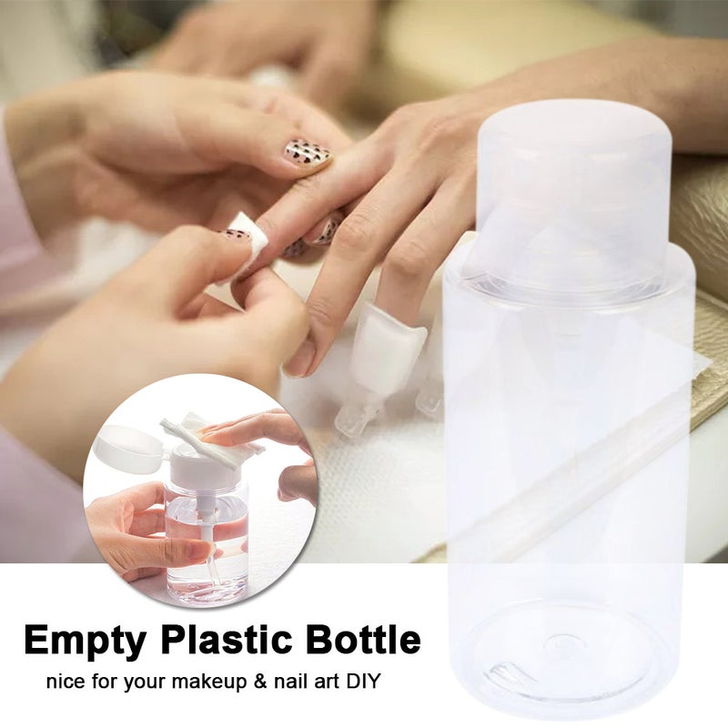 300ml Nail Polish Remover Pump Liquid Dispensers Empty Plastic Bottle Make Up Cosmetic Transparent Refillable Container Nail Tools - Image 3