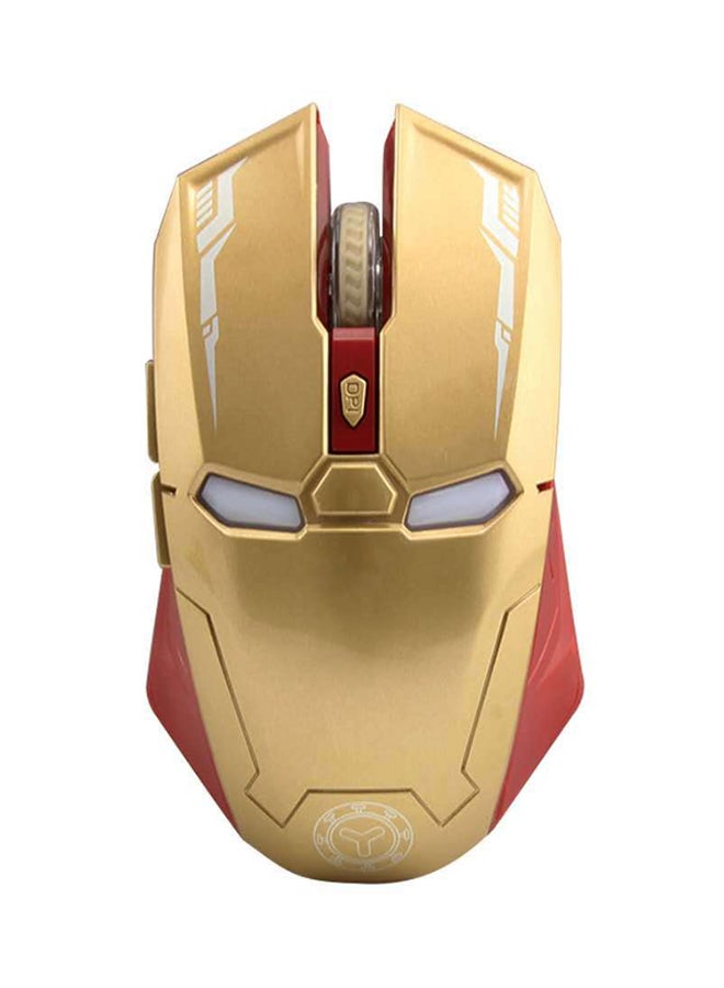 Wireless Iron Man Gaming Mouse With USB Receiver Gold/Red - Image 1