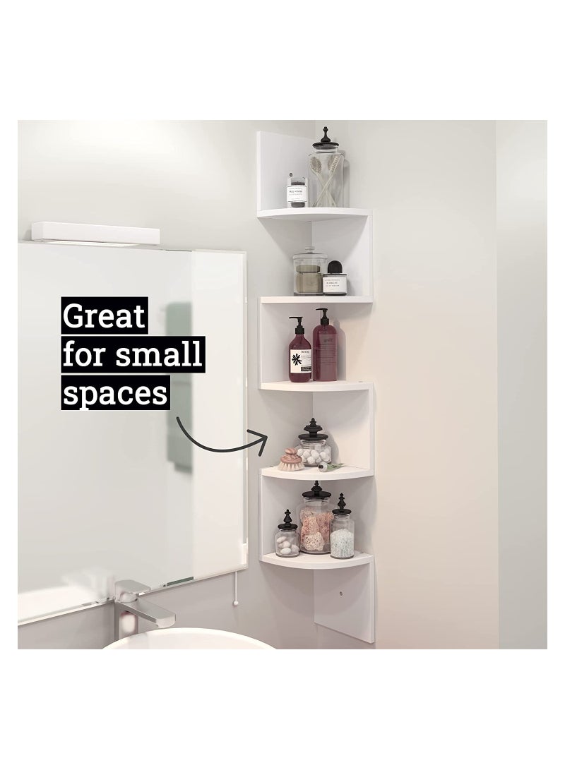 إي وورلد رف زاوية مثبت على الحائط 5 طبقات لغرفة النوم وغرفة المعيشة - Image 2