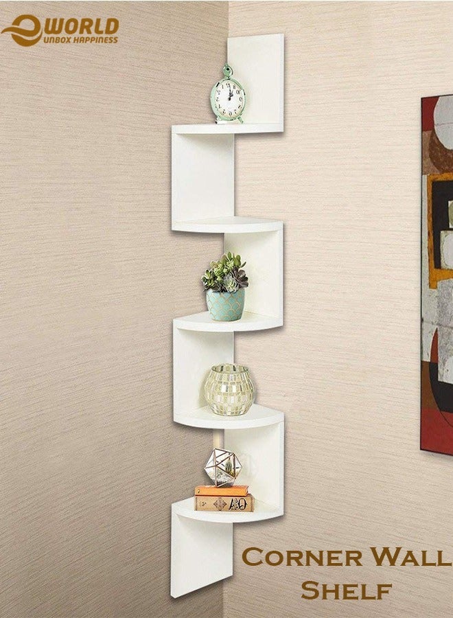 إي وورلد رف زاوية مثبت على الحائط 5 طبقات لغرفة النوم وغرفة المعيشة - Image 1