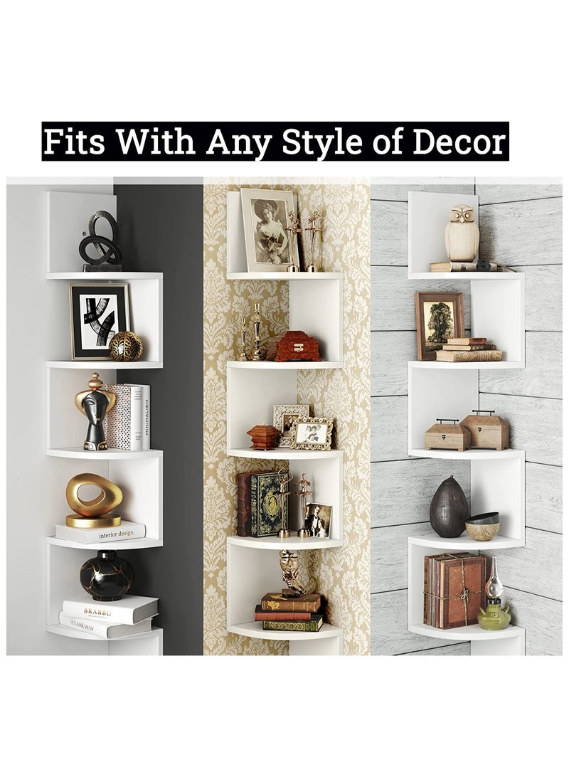 إي وورلد رف زاوية مثبت على الحائط 5 طبقات لغرفة النوم وغرفة المعيشة - Image 5