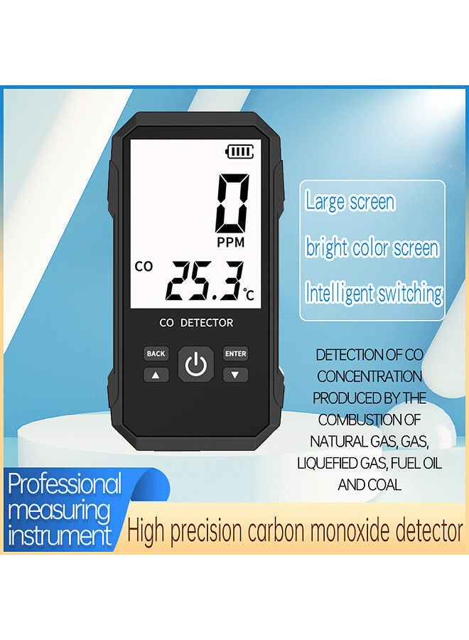 Handheld Carbon Monoxide Detector Portable Carbonic Oxide Concentration Testing Meter with Temperature Test and Sound Light Alarm Function - Image 4