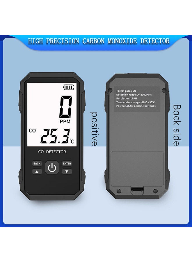 Handheld Carbon Monoxide Detector Portable Carbonic Oxide Concentration Testing Meter with Temperature Test and Sound Light Alarm Function - Image 5