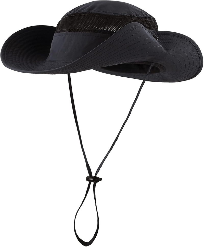 Connectyle Wide Brim Sun Hat for Men Breathable Cowboy Boonie Hat UPF 50+ Sun Protection Bucket Hat for Fishing Hiking - Image 2