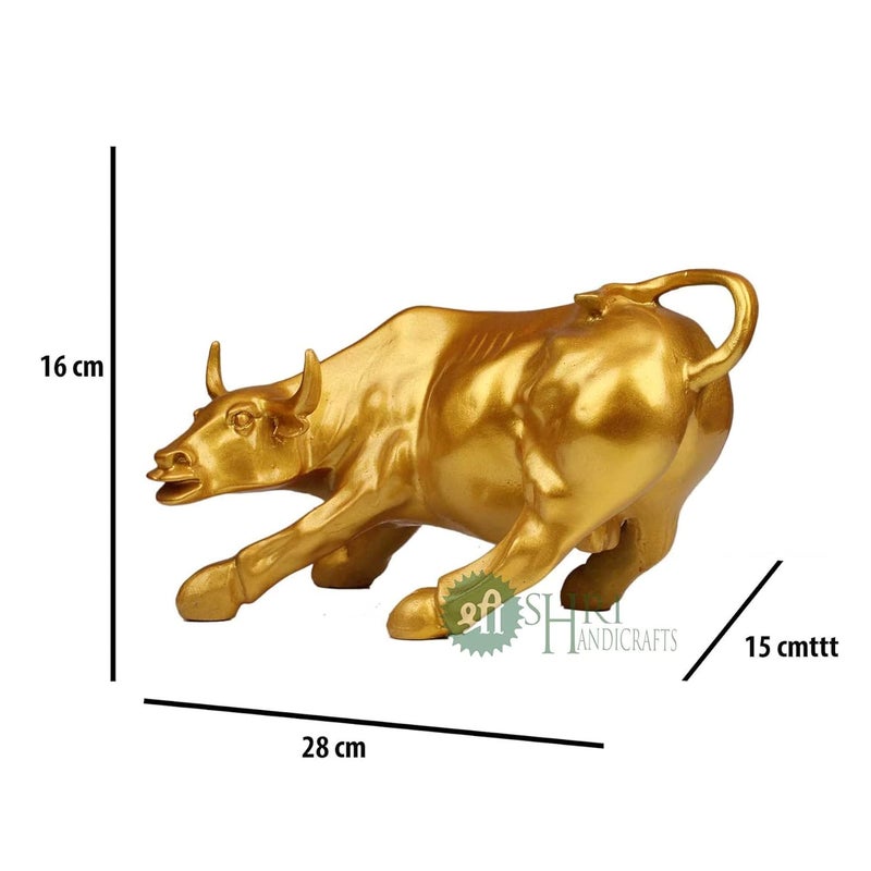 Indicast Resin 10 Geometric Statue Golden Bull Action Sculpture Ornament Abstract Animal Figurines Room Desk Decor Home DecorationGoldPack Of 1 - Image 2