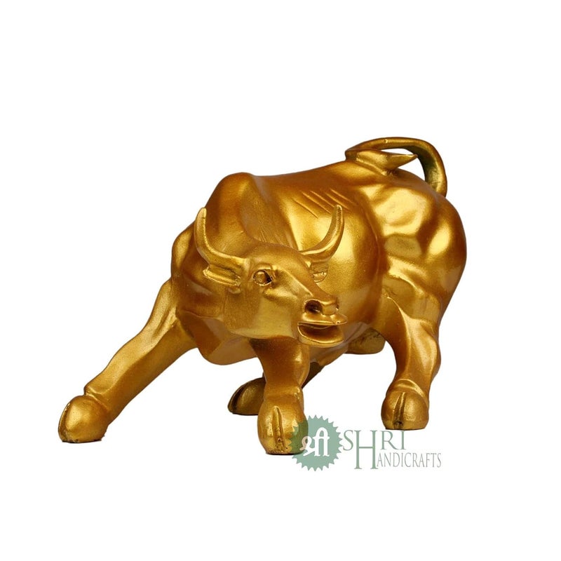 Indicast Resin 10 Geometric Statue Golden Bull Action Sculpture Ornament Abstract Animal Figurines Room Desk Decor Home DecorationGoldPack Of 1 - Image 5