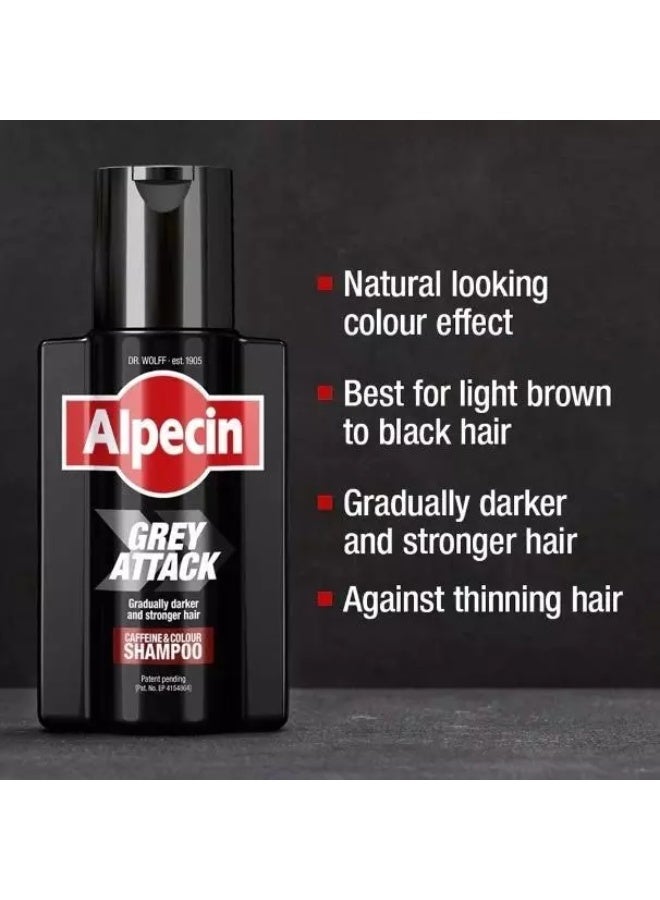 ألبيسين مجموعة شامبو Alpecin Grey Attack Caffeine & Color ‏200 مل وشامبو Caffeine Shampoo C1 ‏250 مل للعناية بالشعر الرمادي ودعم جذور الشعر - Image 4