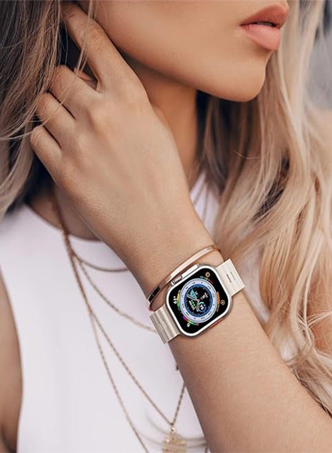 Generic - Ultra Strap Compatible with Apple Watch Strap 49mm 45mm 44mm 42mm, Soft Loop Silicone Straps with Buckle Designed for Apple Watch Ultra Series 8 7 SE 6 5 4 3 2 1 - Biege - Image 1