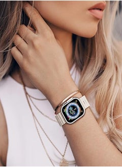 Spigen Ultra Strap Compatible with Apple Watch Strap 49mm 45mm 44mm 42mm, Soft Loop Silicone Straps with Buckle Designed for Apple Watch Ultra Series 8 7 SE 6 5 4 3 2 1 - Biege  - Image 5