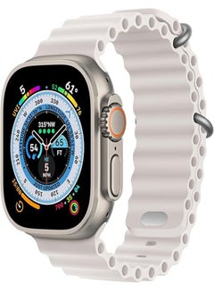 Spigen Ultra Strap Compatible with Apple Watch Strap 49mm 45mm 44mm 42mm, Soft Loop Silicone Straps with Buckle Designed for Apple Watch Ultra Series 8 7 SE 6 5 4 3 2 1 - Biege  - Image 1