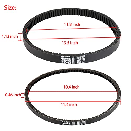 10L0L Clutch Drive Belt & Starter Generator Belt Kit for EZGO TXT, Medalist, Workhorse 1994-up Golf Cart with 295/350cc Robin Engines, OEM 72054G01 72024G01 72025G01 26414G01 630587 - Image 4