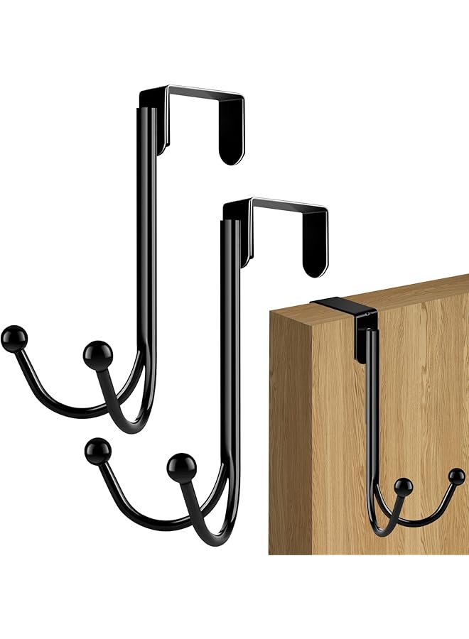 PROMASS promass Over Door Hanger Hook Over Door Coat Towel Hanger Stainless Steel Vintage Door Hooks Hanging Storage Rack for Hat Bag Jacket Cabinet for Hanging Clothes, and Decoration Wreath  - Image 1