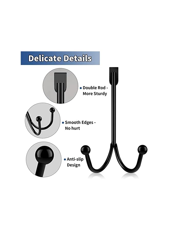 PROMASS promass Over Door Hanger Hook Over Door Coat Towel Hanger Stainless Steel Vintage Door Hooks Hanging Storage Rack for Hat Bag Jacket Cabinet for Hanging Clothes, and Decoration Wreath  - Image 3