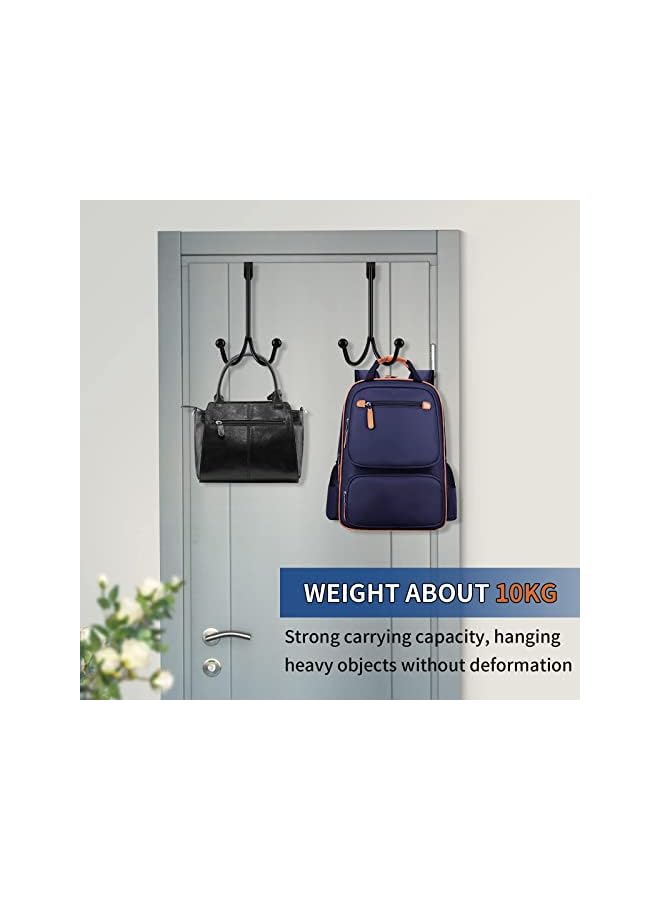 PROMASS promass Over Door Hanger Hook Over Door Coat Towel Hanger Stainless Steel Vintage Door Hooks Hanging Storage Rack for Hat Bag Jacket Cabinet for Hanging Clothes, and Decoration Wreath  - Image 5