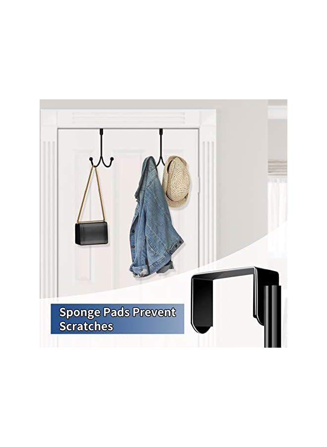 PROMASS promass Over Door Hanger Hook Over Door Coat Towel Hanger Stainless Steel Vintage Door Hooks Hanging Storage Rack for Hat Bag Jacket Cabinet for Hanging Clothes, and Decoration Wreath  - Image 4