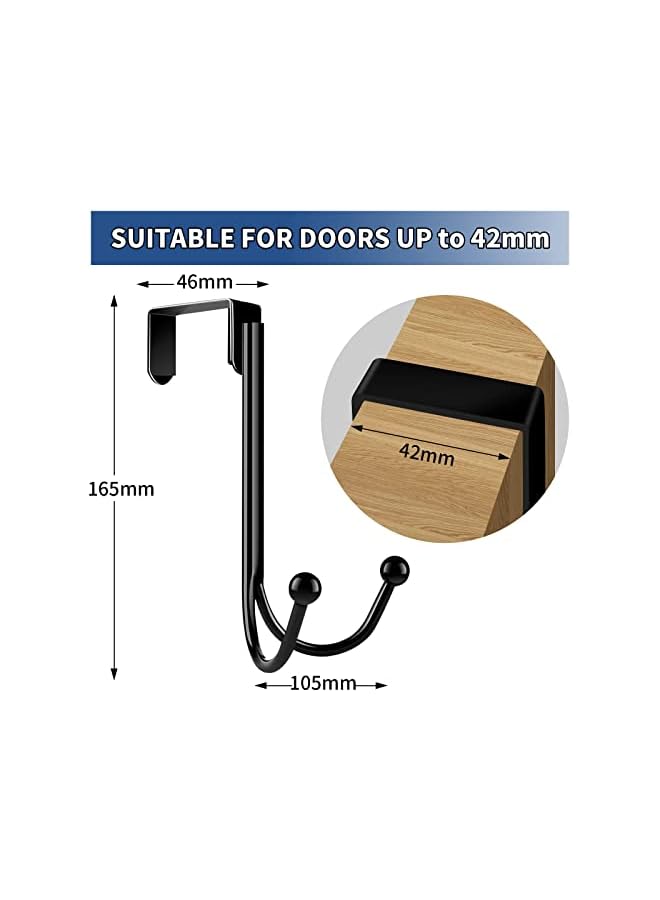 PROMASS promass Over Door Hanger Hook Over Door Coat Towel Hanger Stainless Steel Vintage Door Hooks Hanging Storage Rack for Hat Bag Jacket Cabinet for Hanging Clothes, and Decoration Wreath  - Image 2
