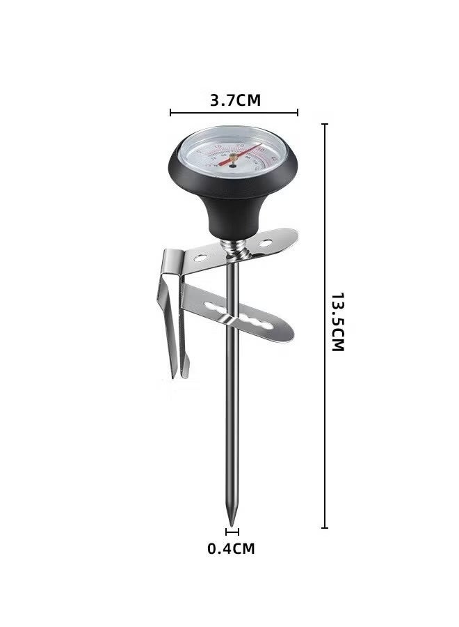 Coffee And Milk Portable Thermometer– Stainless Steel Probe Pointer Thermometer with Silicone Heat Ring for Pour Over Coffee, Milk Frothing & Kitchen Use - Image 2