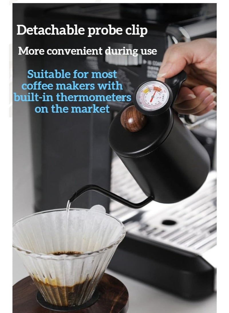 Coffee And Milk Portable Thermometer– Stainless Steel Probe Pointer Thermometer with Silicone Heat Ring for Pour Over Coffee, Milk Frothing & Kitchen Use - Image 3